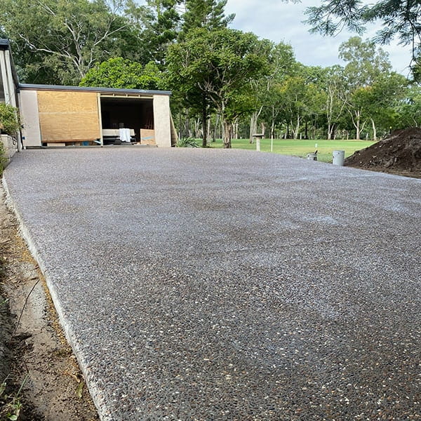 Exposed aggregate sealed with acrylic sealer