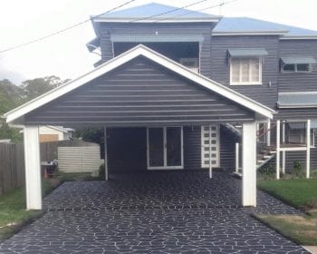 stenciled concrete driveway